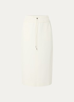 Max & Co Dames Midi kokerrok met steekzakken en split in de kleur Creme