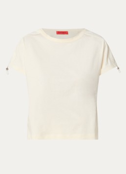 Max & Co Dames Coimbra T-shirt met trekkoord in de kleur Creme