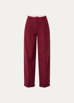 Max & Co Dames Sacca high waist loose fit pantalon met steekzakken in de kleur Bordeauxrood