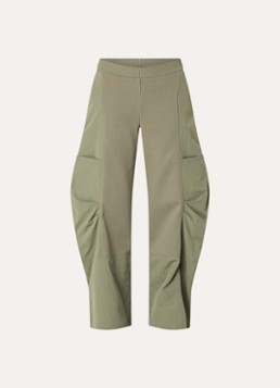 Max & Co Dames Tambuto high waist wide fit cargobroek met elastische band in de kleur Olijfgroen