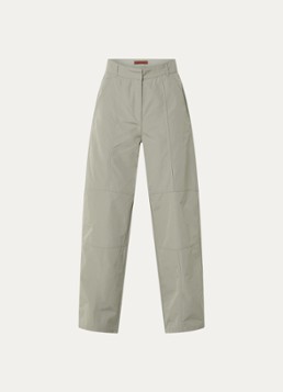 Max & Co Dames High waist wide fit broek met steekzakken in de kleur Olijfgroen