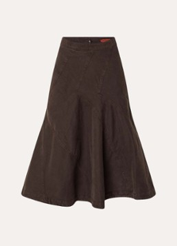 Max & Co Dames Renna midi A-lijn rok met siernaad in de kleur Hazelnootbruin