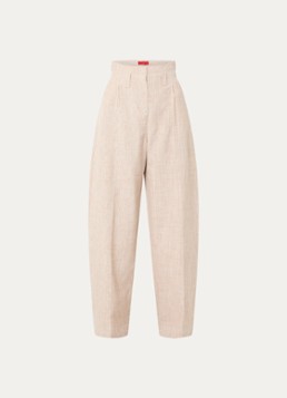 Max & Co Dames High waist wide fit broek met steekzakken in de kleur Beige