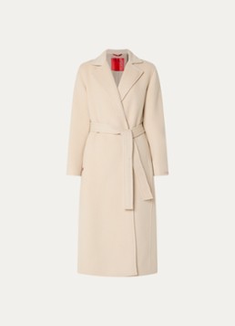 Max & Co Dames Longrundbl mantel van scheerwol in de kleur Creme
