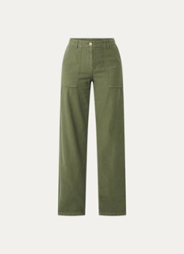 Max & Co Dames Emiro high waist loose fit broek met steekzakken in de kleur Groen