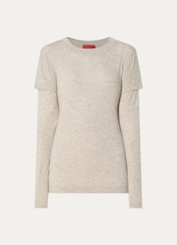 Max & Co Dames Gala longsleeve met gemêleerd dessin in de kleur Grijsmele