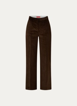 Max & Co Dames Cane high waist flared fit pantalon van corduroy in de kleur Donkerbruin