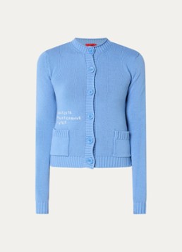 Max & Co Dames Fijngebreid vest met opgestikte zakken in de kleur Blauwgrijs