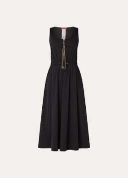 Max & Co Dames Bora midi jurk van jersey met trekkoord en steekzakken in de kleur Zwart