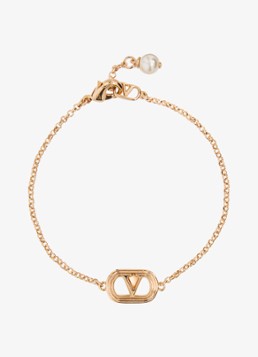 Valentino Garavani Dames Ovalette armband met logo in de kleur Goud