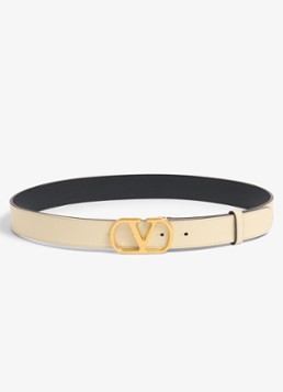 Valentino Garavani Dames VLogo Signature riem van kalfsleer in de kleur Creme