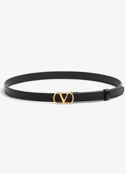 Valentino Garavani Dames VLogo Signature riem van kalfsleer in de kleur Zwart