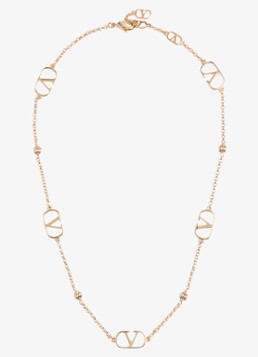 Valentino Garavani Dames Vlogo Signature ketting met logo in de kleur Goud