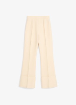 Valentino Garavani Dames High waist bootcut fit pantalon in zijdeblend in de kleur Creme
