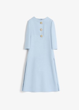 Valentino Garavani Dames Midi jurk in zijdeblend in de kleur Lichtblauw