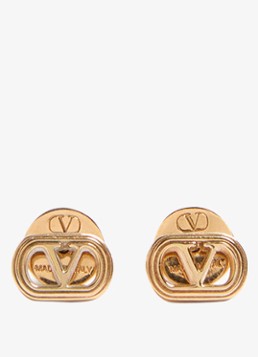 Valentino Garavani Dames Oorknopjes met logo in de kleur Goud