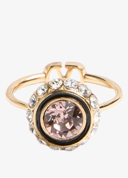 Valentino Garavani Dames VLogo Signature ring met kristal in de kleur Goud
