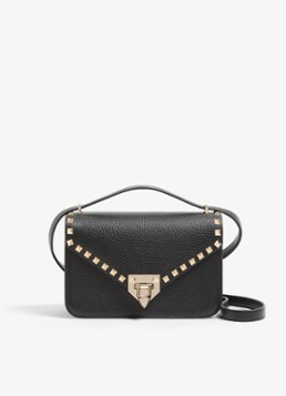 Valentino Garavani Dames Rockstud Small schoudertas van kalfsleer in de kleur Zwart