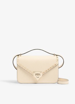 Valentino Garavani Dames Rockstud Small schoudertas van kalfsleer in de kleur Creme