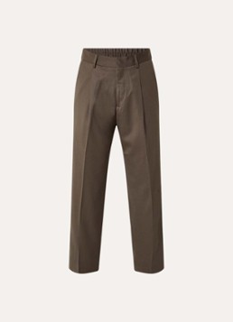 NN.07 Heren Kay straight fit pantalon in wolblend met steekzakken in de kleur Khaki, maat: 36/32
