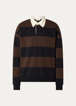 NN.07 Heren David sweater met streepprint in de kleur Bruin, maat: XL