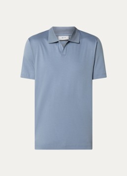NN.07 Heren Paul regular fit polo van katoen in de kleur Blauwgrijs, maat: S
