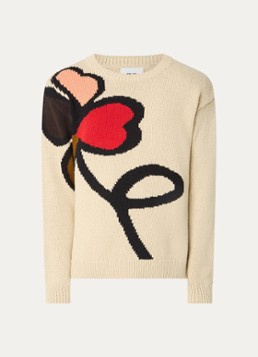 NN.07 Heren Todd grofgebreide trui met ingebreid patroon in de kleur Naturel, maat: XL