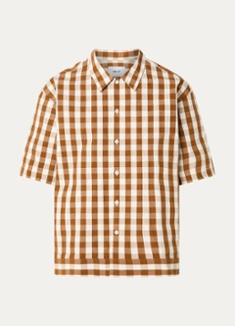 NN.07 Heren Regular fit overhemd met ruitdessin in de kleur Bruin, maat: S