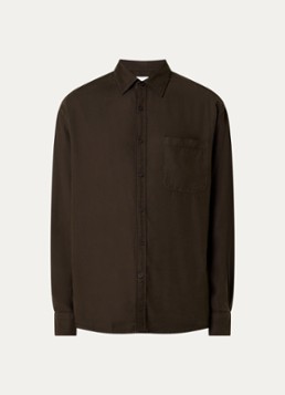 NN.07 Heren Deon overshirt met borstzak in de kleur Donkerbruin, maat: S