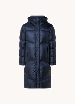 Woolrich Heren Gewatteerde parka met donsvulling en capuchon in de kleur Donkerblauw, maat: S