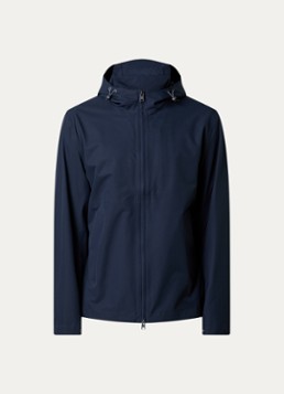 Woolrich Heren Softshell jack met capuchon in de kleur Donkerblauw, maat: XXL