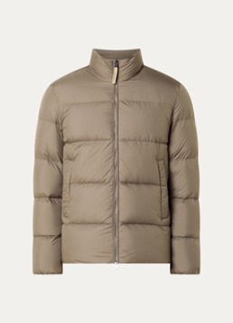 Woolrich Heren Cloud Eagle puffer jack met donsvulling en steekzakken in de kleur Taupe, maat: S