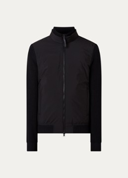 Woolrich Heren Cloud Hybrid ribgebreid vest met gewatteerd voorpand en donsvulling in de kleur Zwart, maat: M