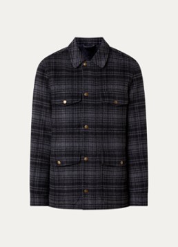 Woolrich Heren Jack in wolblend met klepzakken in de kleur Antraciet, maat: M