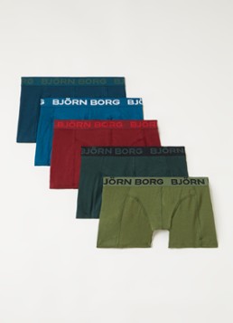 Björn Borg Jongens Boxershorts met logoband in 5-pack in de kleur Rood, maat: 170