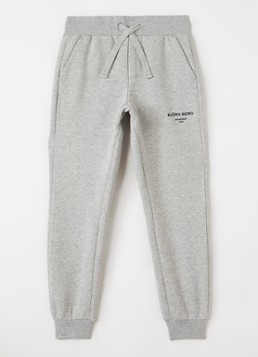 Björn Borg Meisjes Tapered fit joggingbroek met logo in de kleur Grijsmele, maat: 122-128