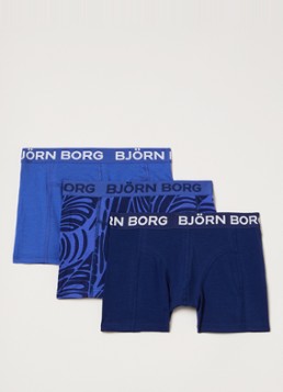Björn Borg Jongens Boxershorts met logoband in 3-pack in de kleur Kobaltblauw, maat: 170