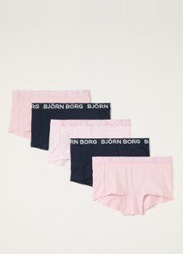 Björn Borg Meisjes Boxershorts met logoband in 5-pack in de kleur Roze, maat: 170