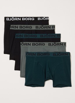 Björn Borg Jongens Boxershorts met logoband in 5-pack in de kleur Zwart, maat: 170