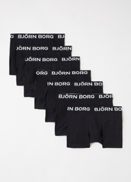 Björn Borg Jongens Boxershorts met logoband in 7-pack in de kleur Zwart, maat: 158-164
