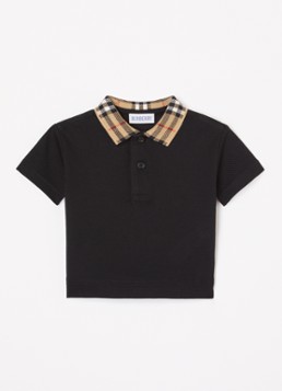 Burberry Jongens Johane polo van piqué katoen in de kleur Zwart, maat: 92