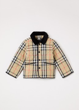 Burberry Jongens Jack met ruitdessin in de kleur Zand, maat: 92