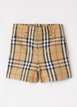 Burberry Jongens Oscar straight fit korte broek met ruitdessin in de kleur Camel, maat: 2Y=92
