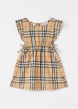 Burberry Meisjes Adele jurk met ruitdessin in de kleur Camel, maat: 2Y=92