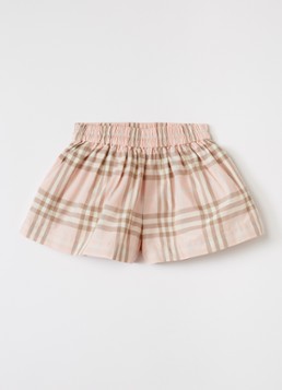 Burberry Meisjes Marcy wide fit korte broek met ruitdessin in de kleur Roze, maat: 2Y=92