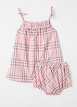 Burberry Meisjes Betty set van jurk met bloomer 2-delig in de kleur Roze, maat: 12M=80