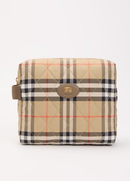 Burberry Cardiff toilettas met ruitdessin Zand - Deal