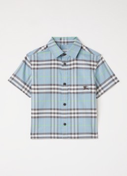 Burberry Jongens Billy overhemd met ruitdessin in de kleur Lichtblauw, maat: 86