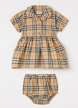Burberry Meisjes Set van tuniekjurk met bloomer in de kleur Beige, maat: 80