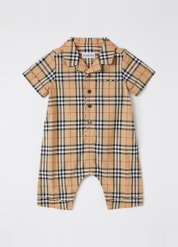 Burberry Jongens Babypak met ruitdessin in de kleur Beige, maat: 62